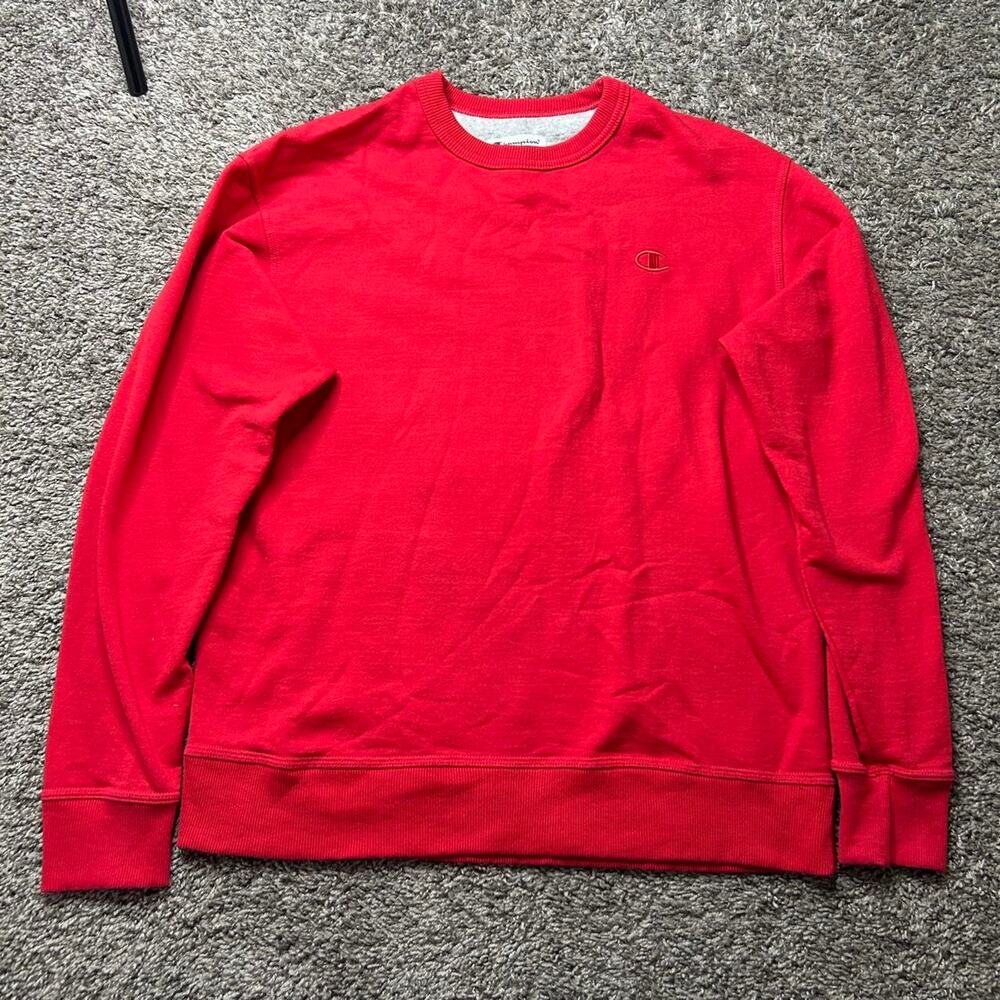 Red champion crewneck sweatshirt size